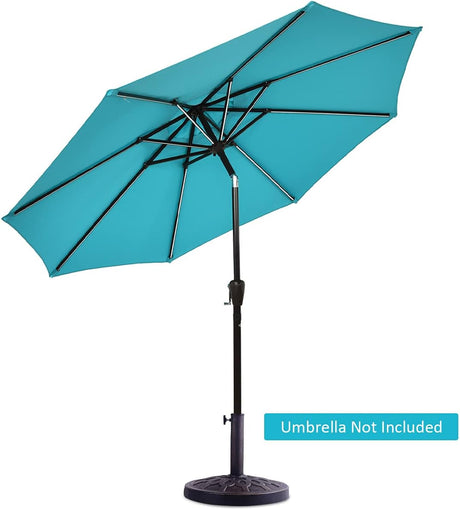 Half Round/Round Resin Umbrella Base, Outdoor Patio Umbrella Holder, Heavy-Duty Outdoor Patio Stand,Suit for Standard Pole Sizes, Ideal for Garden Beach, Classic Umbrella Standing Deck Porch (Round)