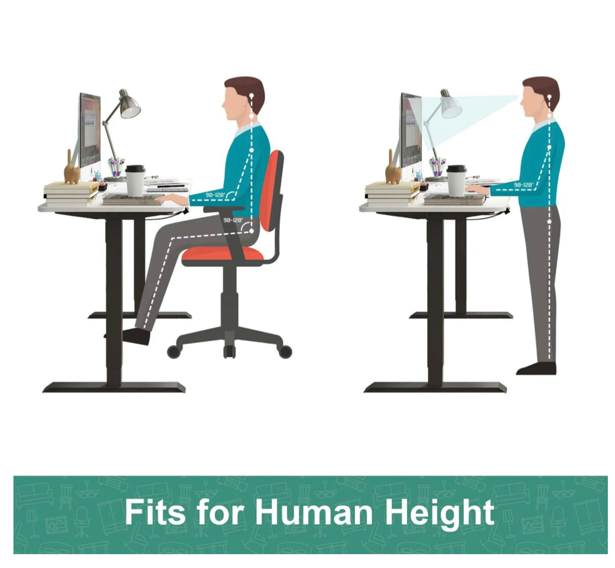 Electric Standing Desk Adjustable Height Sit Stand Workstation white