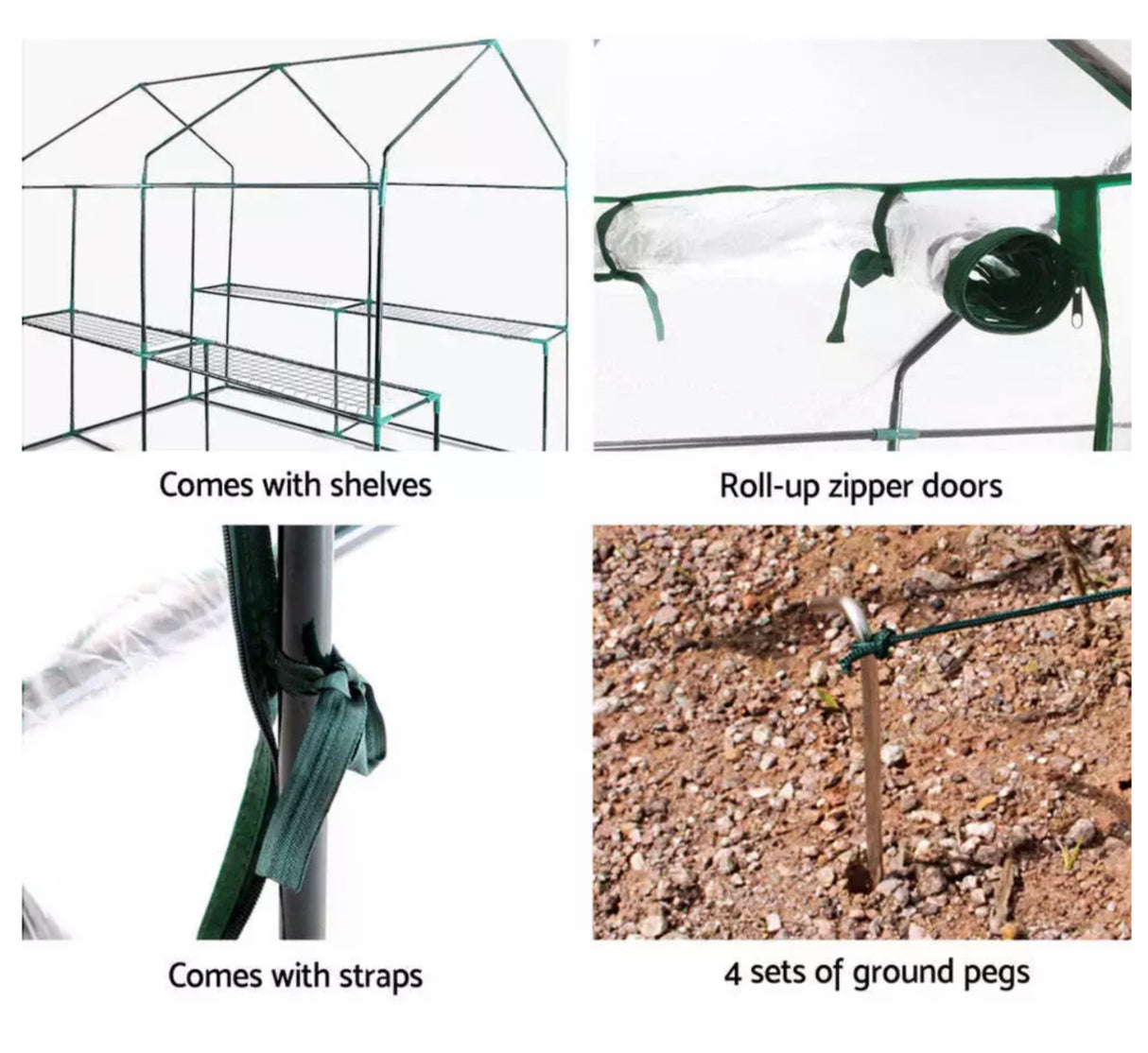 Walk In Greenhouse Garden Green House Flower Plant Shade PVC Storage Tunnel Shed