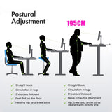 Electric Standing Desk Adjustable Height Ergonomic Sit Stand up Desk 120cm Walnut Splice Board Table Top+Black Frame