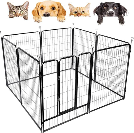 Playpen 8 Panel Pet Cage Puppy Pen Enclosure Fence Exercise Foldable Metal Play Yard