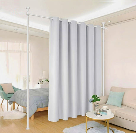 Large Room Divider Panel Privacy Partition Divider Screen Rod 1.1-3m Adjustable