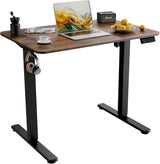 Electric Standing Desk 90x60cm (35.4"x23.6"), Height Adjustable Standing Desk with Splice Board, Stand Up Desk with Hook and Memory Smart Handset