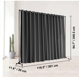 Room Divider Panel Privacy Screen Curtain Stand w/ Wheels 301 x 240cm