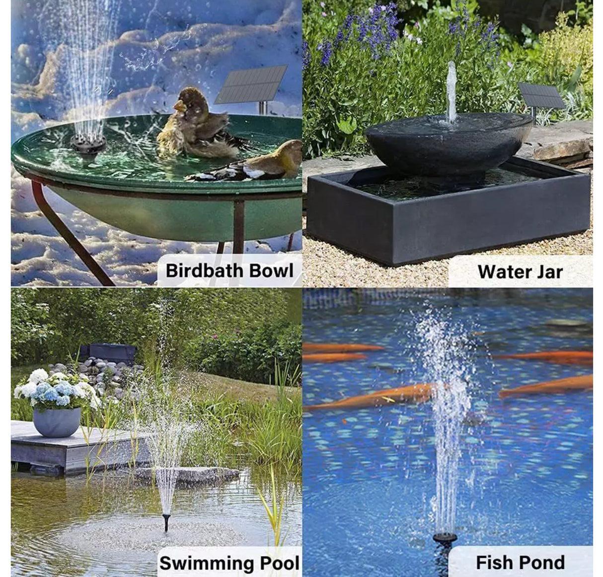 Solar Powered Fountain Submersible Water Pump Garden Pond Pool Feature Kit Panel