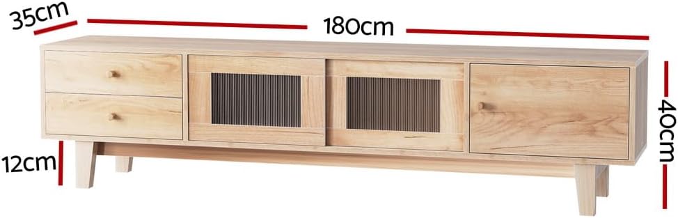 Tv Cabinet Entertainment Unit Stand Storage Drawer Tv Unit 180Cm Pine