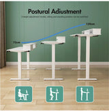 Electric Standing Desk Adjustable Height Sit Stand Table 120cm White