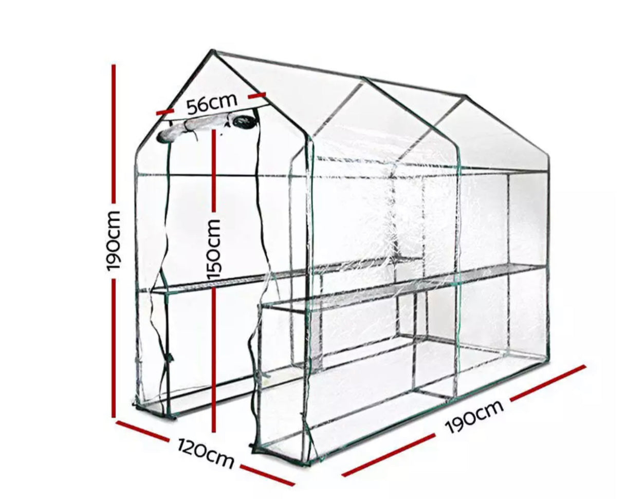 Walk In Greenhouse Garden Green House Flower Plant Shade PVC Storage Tunnel Shed