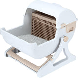 Cat Toilet Pet Semi Automatic Hand Free Easy Clean Litter Box Cat Furniture