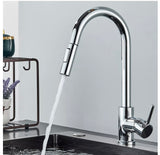 Chrome WELS Kitchen Mixer Tap 360° Pull Out 2-Mode Spray Laundry Sink Faucet