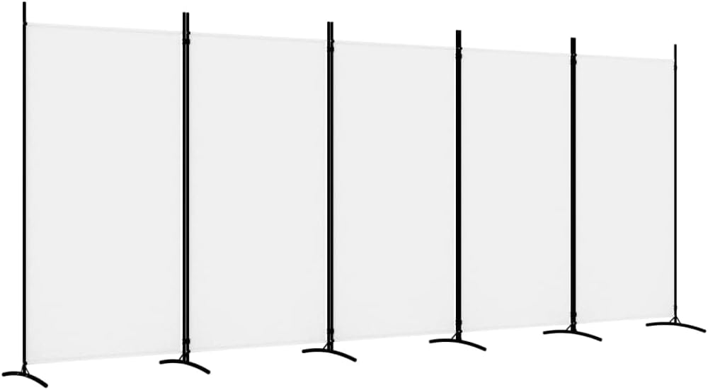 5-Panel Room Divider - Fabric Room Partition for Living Room and Bedroom, Foldable and Portable Design with Iron Frame