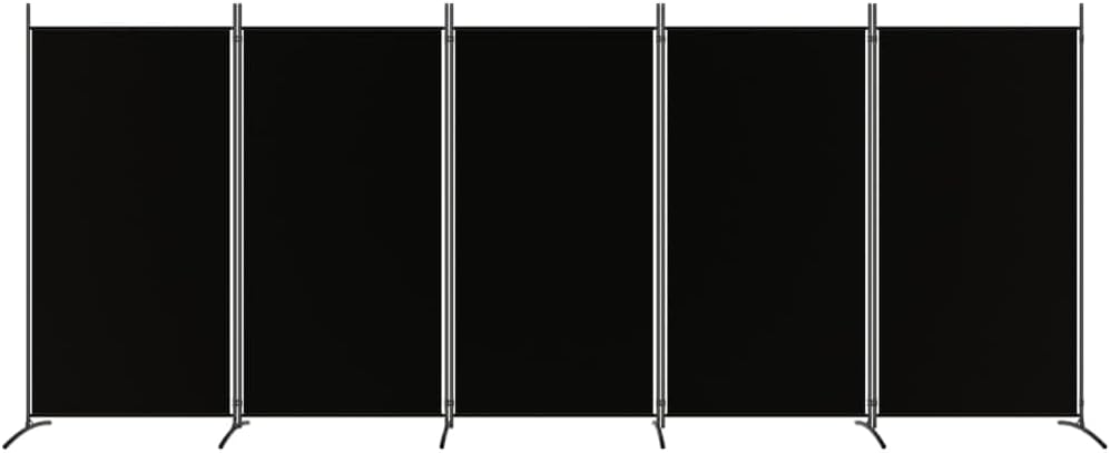 5-Panel Room Divider - Fabric Room Partition for Living Room and Bedroom, Foldable and Portable Design with Iron Frame