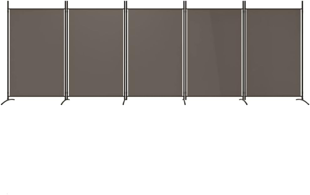 5-Panel Room Divider - Fabric Room Partition for Living Room and Bedroom, Foldable and Portable Design with Iron Frame