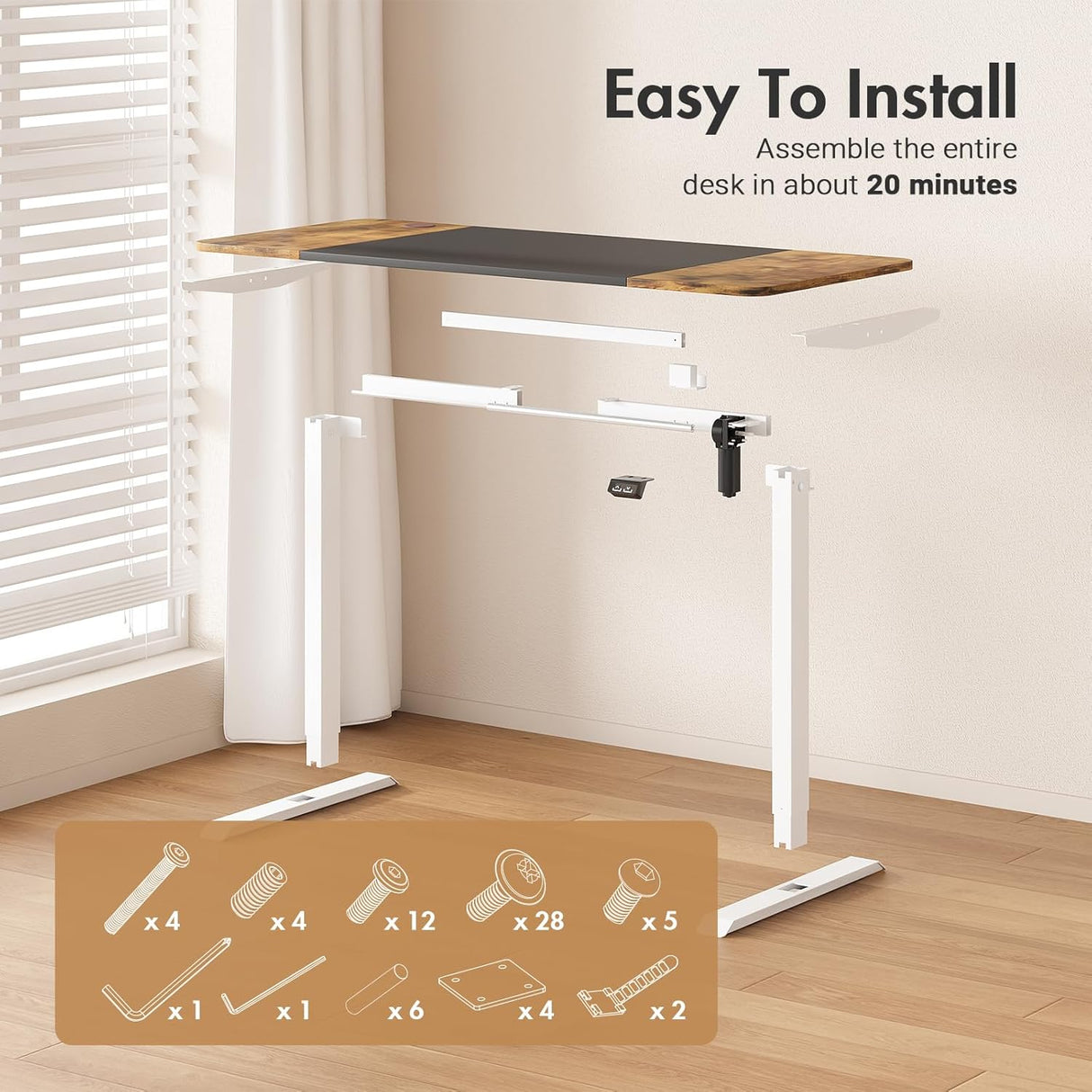 Electric Standing Desk,Ergonomic Sit Stand Desk Height Adjustable Motorised Computer Workstation 140cm Splice Desktop