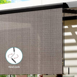 Outdoor Blinds, 3 x 2.5m PVC Roller Blind Window Retractable Awning Sun Shade Balcony Privacy Screen Sunscreen Indoor Bedroom Kitchen Garden Patio, 185GSM Knit Fabric Brown