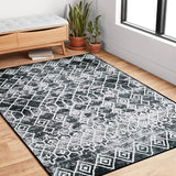 Rugs Modern Non-Slip Soft Area Rugs for Living Room/Bedroom/Dining Room Carpet Floor Mat Home Decorative(Black/Grey)