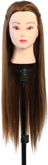 Training Head, Mannequin Head Hair Styling Manikin Cosmetology Doll Head Synthetic Fiber Hair Hairdressing Training Model Mannequin Doll with Table Clamp