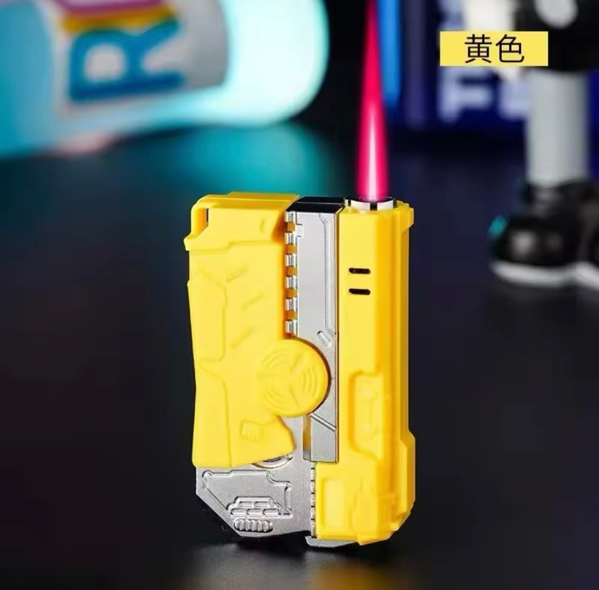 New Windproof Deformable Gun Gyroscopic Lighter Butane Inflatable Portable Pink Flame Lighter Cigarette Accessories Men's Gift