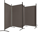 5-Panel Room Divider - Fabric Room Partition for Living Room and Bedroom, Foldable and Portable Design with Iron Frame