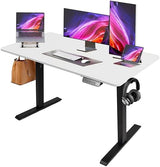 Electric Standing Desk - Motorized Height Adjustable Sit Stand Table with Touch Control Panel and Cable Management - Ideal for Home Office and Workstation Ergonomics(Black Frame+120cm Brown Top)