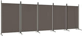 5-Panel Room Divider - Fabric Room Partition for Living Room and Bedroom, Foldable and Portable Design with Iron Frame