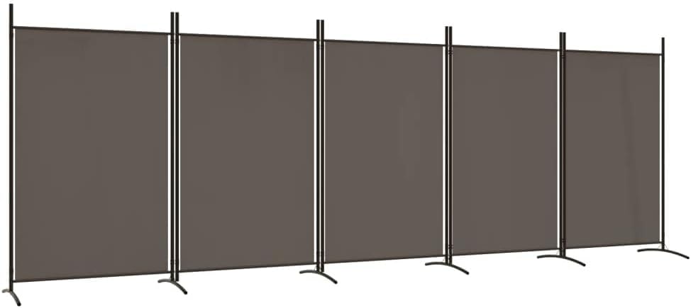 5-Panel Room Divider - Fabric Room Partition for Living Room and Bedroom, Foldable and Portable Design with Iron Frame