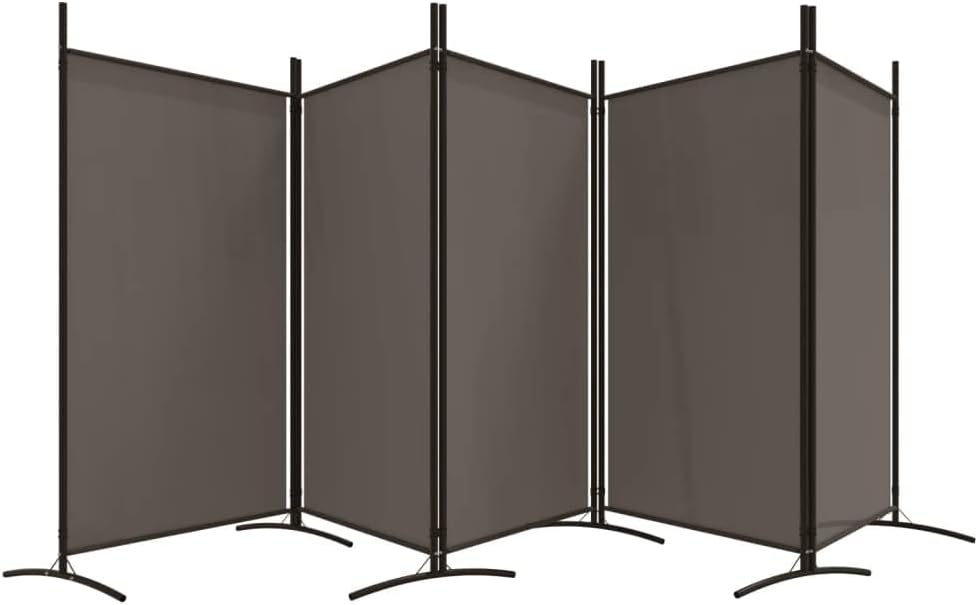 5-Panel Room Divider - Fabric Room Partition for Living Room and Bedroom, Foldable and Portable Design with Iron Frame