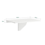 Wall-Mounted Folding Table, Kitchen Table, Laptop Table, Dining Table, White, FWT03-W