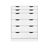 Chest of Drawers 6 Drawer White Tallboy, Dresser Clothes Storage Cabinet Organizer Lowboy Bedside Table Bedroom Furniture Home Living Room Hallway Entryway