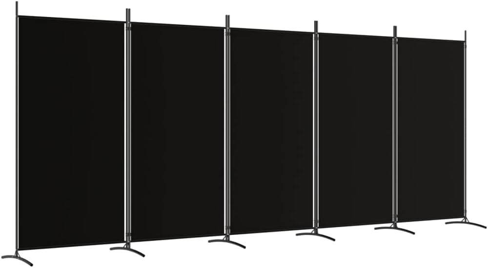 5-Panel Room Divider - Fabric Room Partition for Living Room and Bedroom, Foldable and Portable Design with Iron Frame