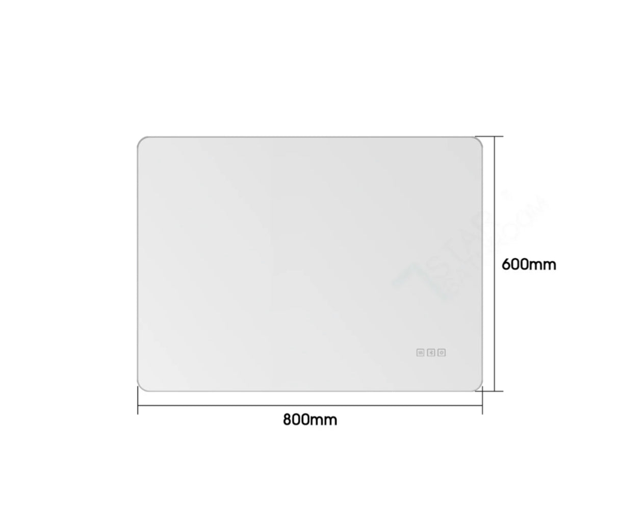 Touch LED Light Bluetooth Bathroom Makeup Wall Mirror Defog 600x800 600x1000mm