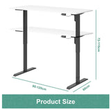 Electric Standing Desk Adjustable Height Sit Stand Workstation white