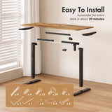 Electric Standing Desk Adjustable Height Ergonomic Sit Stand up Desk 120cm Walnut Splice Board Table Top+Black Frame