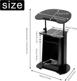 Mobile Podium Stand,Portable Height Adjustable Lectern Podium Stand with Tilting Desktop & Storage,Standing Laptop Desk with Wheels,Podium Stand for Classroom Home Office