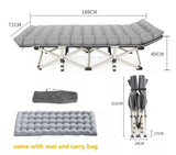 Camping Stretcher Single Foldable Folding Bed Mattress Recliner Mat with Bag