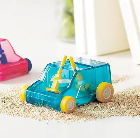 Mini Car Table Dust Cleaning Trolley Desktop Eraser Pencil Shavings Rubber Sweeper Garbage Truck Hand Push Glide Car Kids Toys