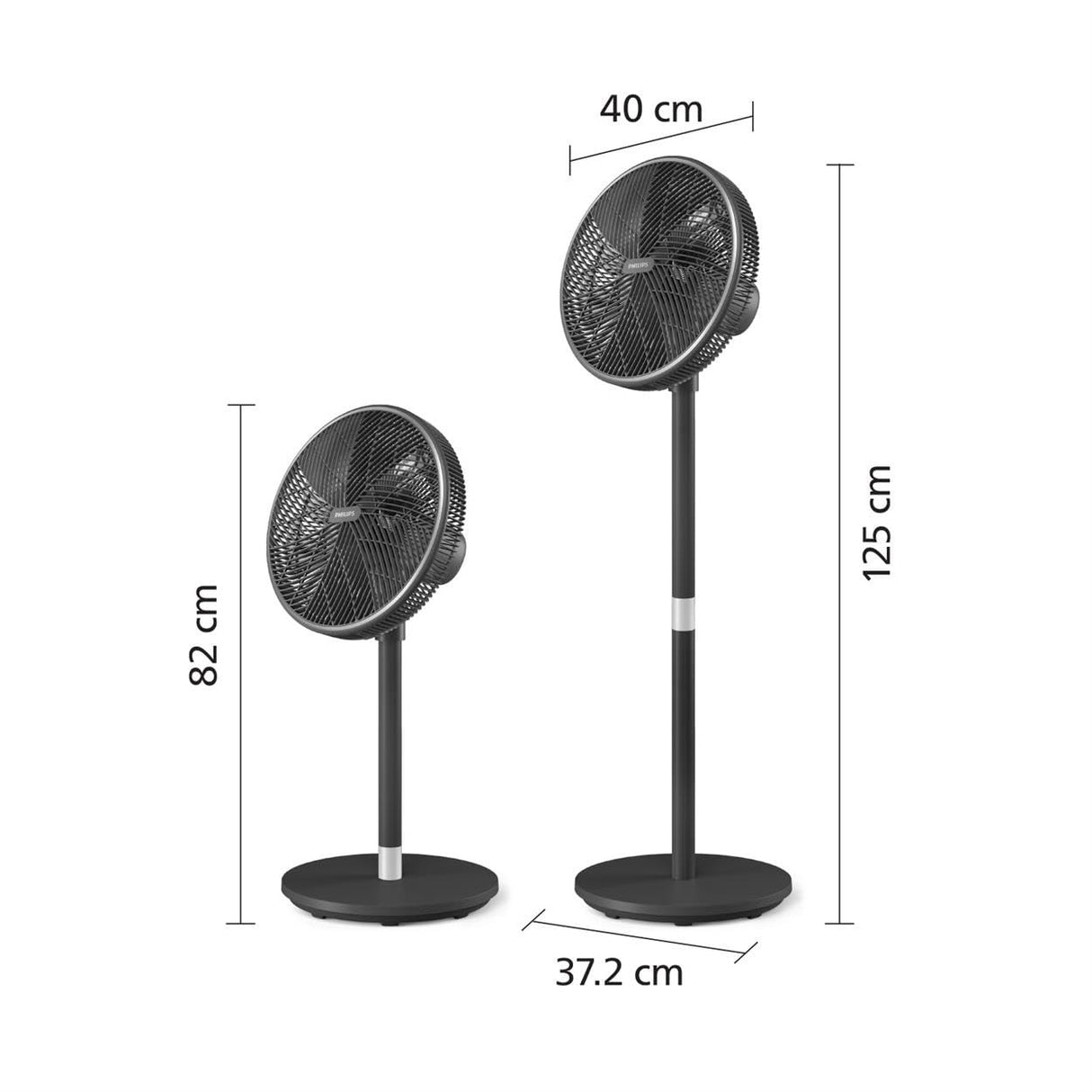 Philips Smart Pedestal Fan Series 3000, Powerful & Ultra-Quiet with SilentWings Technology, 19 dB, 2-in-1 Table & Standing Fan, Tiltable & Rotating, App Control, 12h timer, Black (CX3550/01)