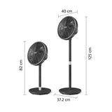 Philips Smart Pedestal Fan Series 3000, Powerful & Ultra-Quiet with SilentWings Technology, 19 dB, 2-in-1 Table & Standing Fan, Tiltable & Rotating, App Control, 12h timer, Black (CX3550/01)