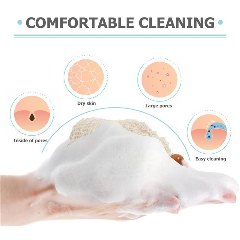 4 Pieces Soap Saver Bag Natural Sisal Exfoliating Soap Pouch for Foaming and Drying The Soap Bars Shower Soap Bag