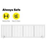 Freestanding Pet Gate,Wooden Dog Gate for Doorways,Dog Gate for Stairs,Pet Barrier Indoor Gate Safety Fence 203x61CM