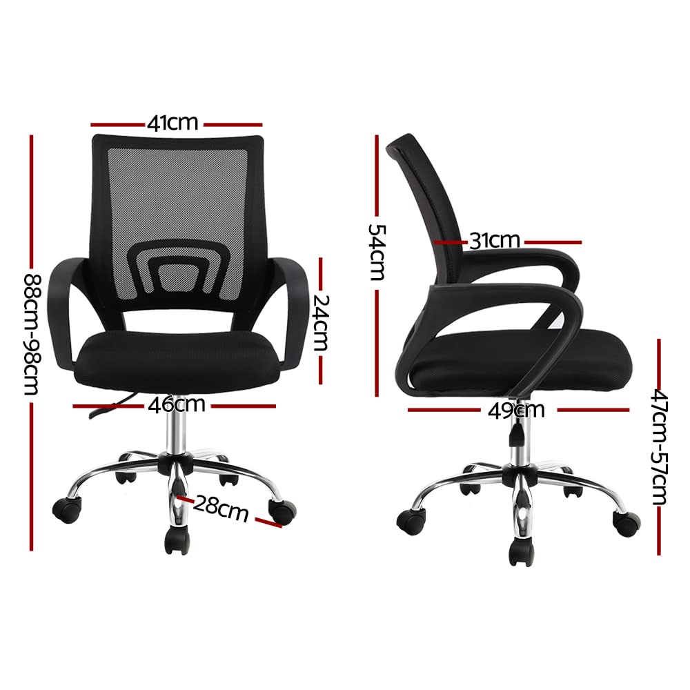 Ergonomic Office Chair Mesh Computer Desk Chairs Height Adjustable Seat with Lumbar Support, High Back and 360°-Swivel Seating for Gaming Room Executive Home