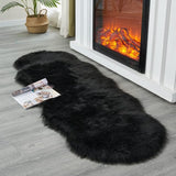 Soft Faux Sheepskin Fur Rug Fluffy Area Rug Floor Mat Luxury Carpets Chair Cover Seat Pad Shaggy Rug for Bedroom Sofa Living Room (2x5 Ft Sheepskin)