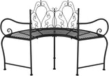 Black Steel Tree Bench - Weather-Resistant Outdoor Seating of 150 cm Diameter