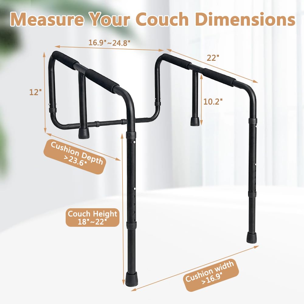 Chair Lift Assist Devices for Seniors Elderly Couch Rail Standing Aids Helper Medical Chair Lift Handicap Couch Cane Mobility Aids for Standing Up Frame Disabled Adjustable Couch Grab Bar