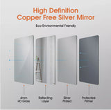 Touch LED Crystal Light Wall Vanity Bluetooth Anti-fog Makeup Mirror 800x600mm