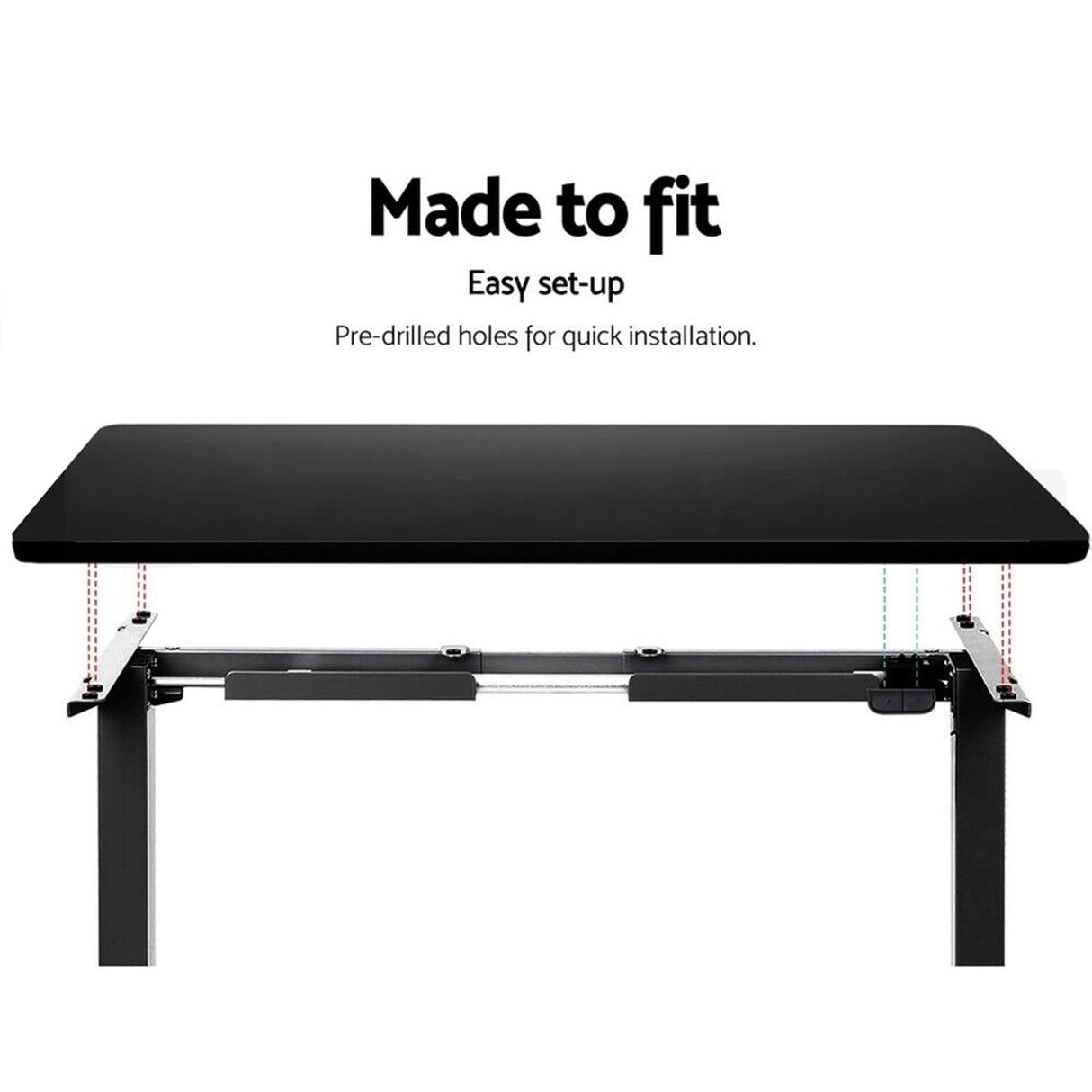 Electric Standing Desk - Motorized Height Adjustable Sit Stand Table with Touch Control Panel and Cable Management - Ideal for Home Office and Workstation Ergonomics(Black Frame+120cm Brown Top)