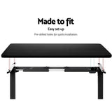 Electric Standing Desk - Motorized Height Adjustable Sit Stand Table with Touch Control Panel and Cable Management - Ideal for Home Office and Workstation Ergonomics(Black Frame+120cm Brown Top)