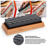 Professional Knife Sharpening Stone Set,Professional Whetstone Sharpener,Premium 4 Side Grit 400/1000 3000/8000 Water Stone,Flattening Stone,Non-Slip Bamboo Base,Chisel Honing Guide.