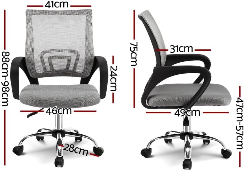 Ergonomic Office Chair Mesh Computer Desk Chairs Height Adjustable Seat with Lumbar Support, High Back and 360°-Swivel Seating for Gaming Room Executive Home