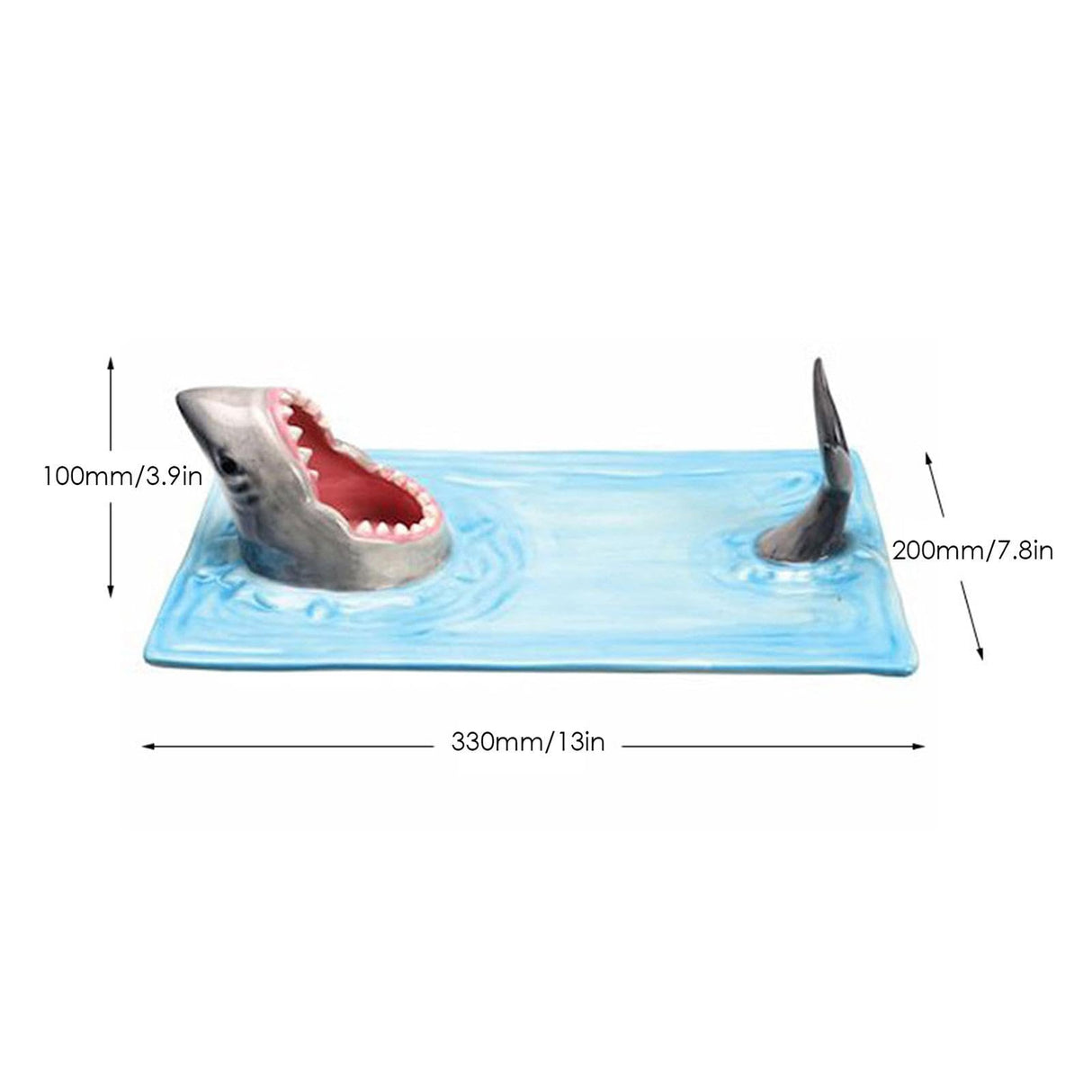 Shark Sushi Plate, Shark Ceramic Sushi Plate, Shark Shape, Rectangular, Shark Sushi Plate, Ceramic Sushi Plate, Shark Sushi Plate, Rectangular Cheese Board Dining Table Kitchen